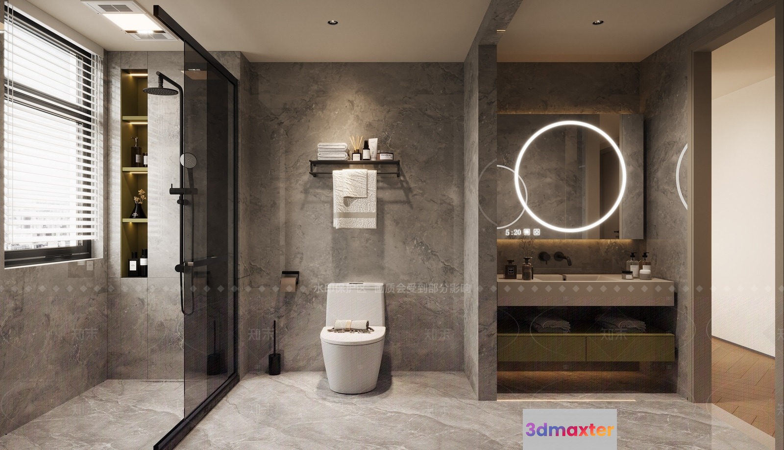 Modern Bathroom 3D Model - 16645 - VRAY Render