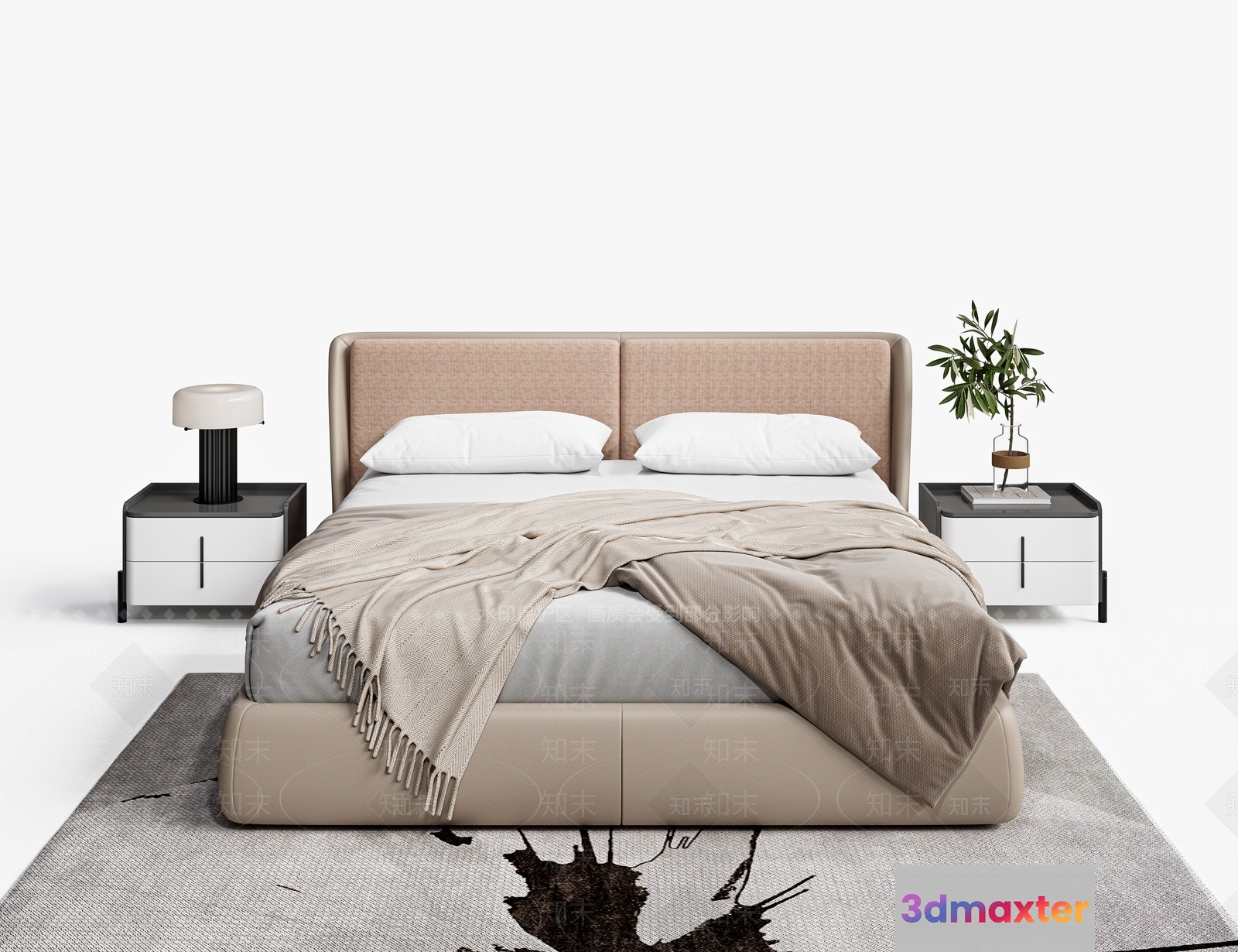 Cozy Modern Bedroom 3D Model - 13356 - VRAY Render