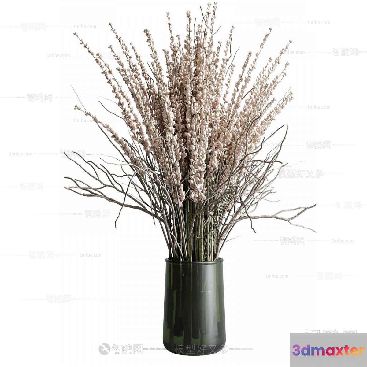 A Vase With Dried Flowers 3D Model - 15093 - CORONA Render