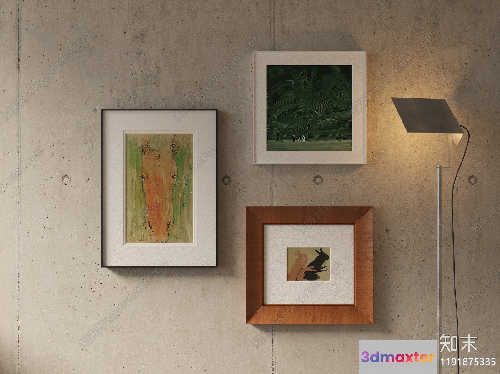 Three Framed Pictures 3D Model - 17812 - CORONA Render