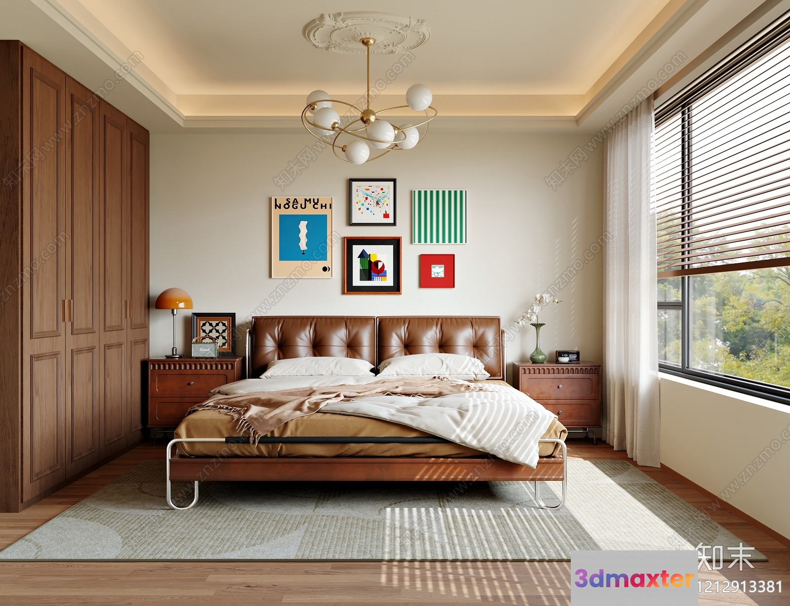 Cozy Modern Bedroom 3D Model - 1790 - VRAY Render