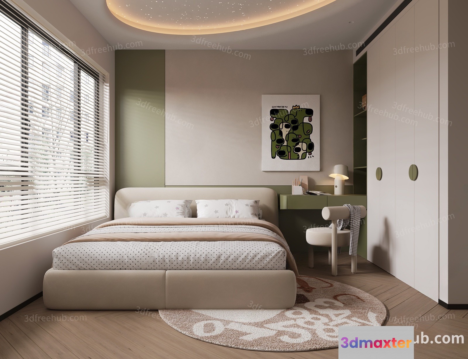 Cozy Bedroom 3D Model - 20824 - VRAY Render