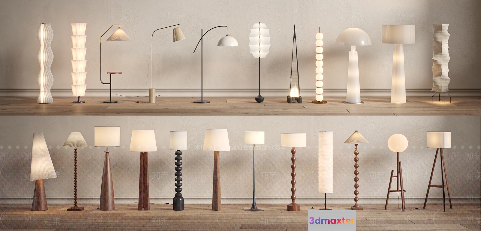Modern Floor Lamps 3D Model - 20127 - VRAY Render