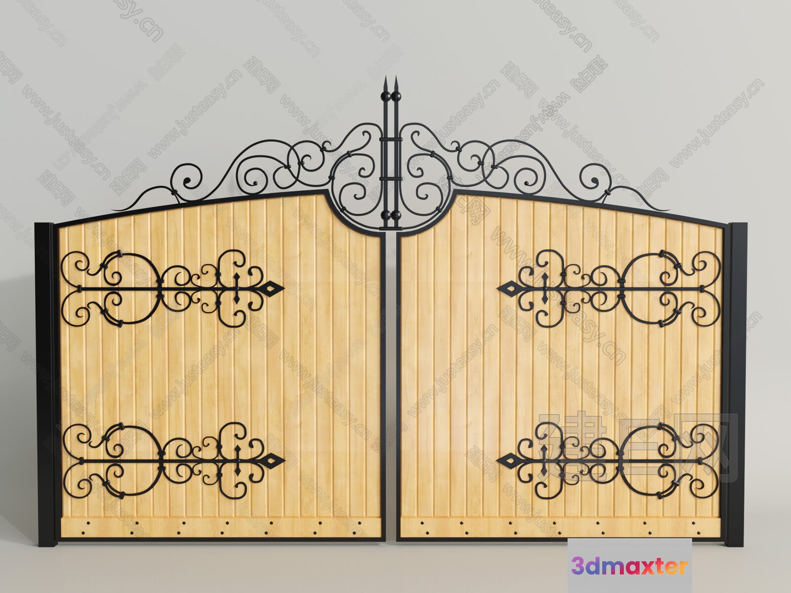 A Pair Of Ornate Gates 3D Model - 15428 - VRAY Render