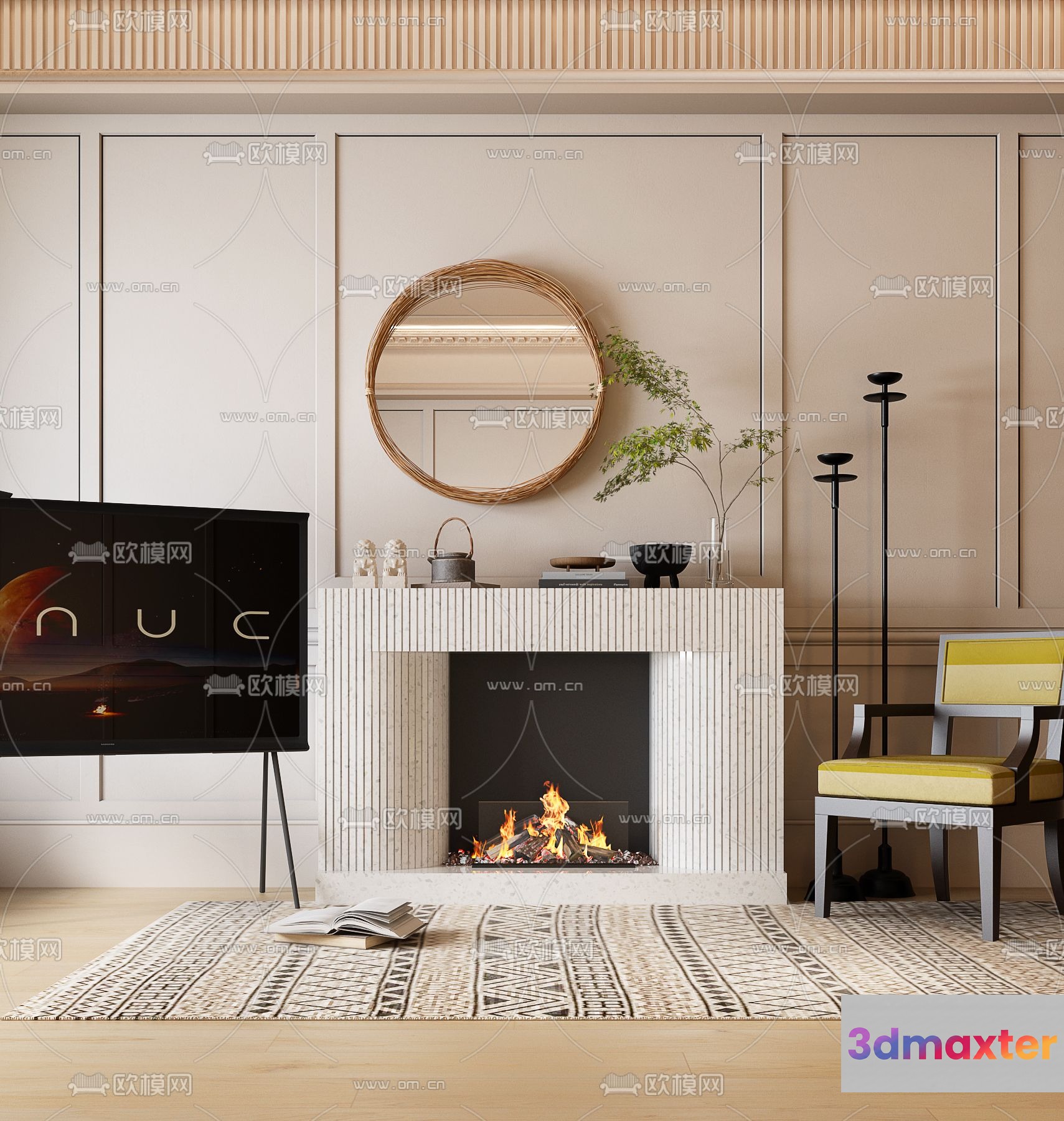 Modern Living Room 3D Model - 3152 - VRAY Render