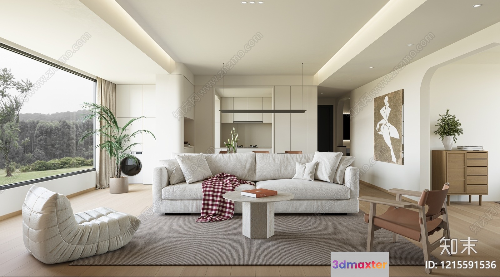 Modern Living Room 3D Model - 16851 - VRAY Render