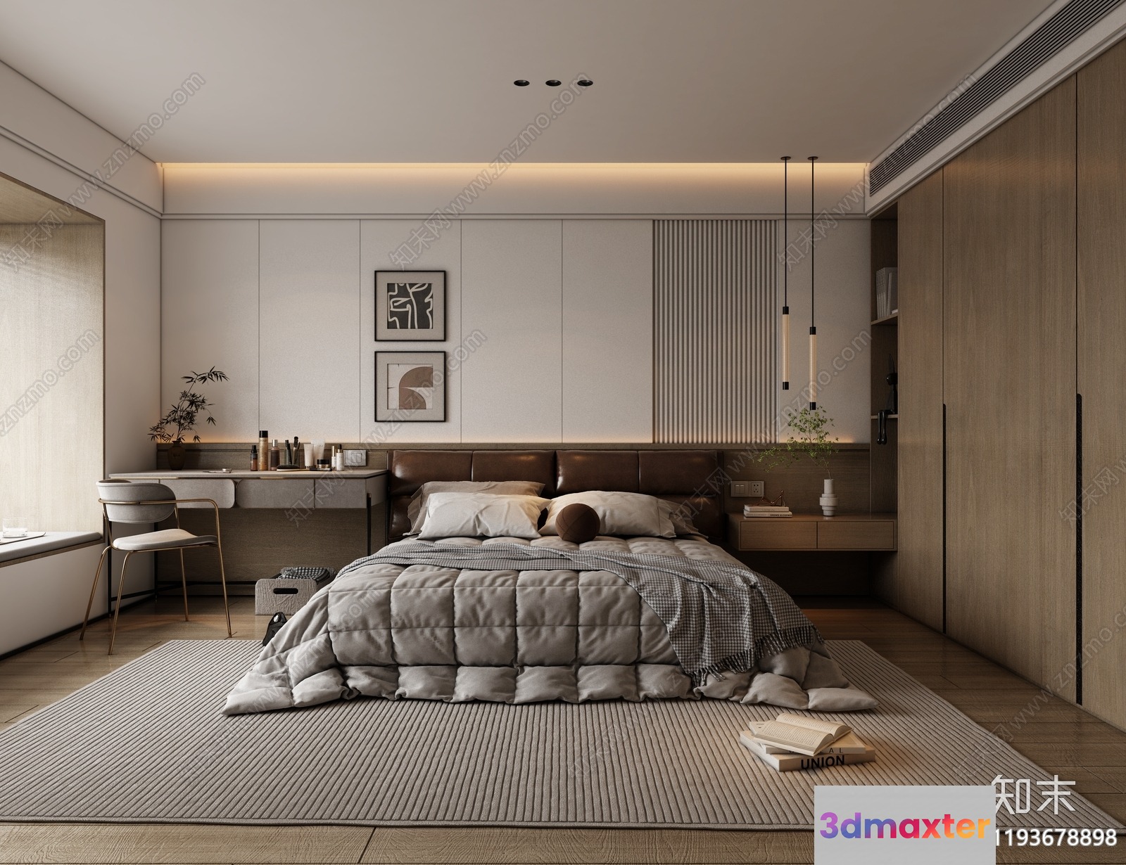 Cozy Bedroom 3D Model - 1816 - VRAY Render