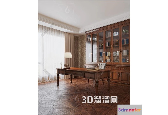 A Classic Office Space 3D Model - 7121 - VRAY Render