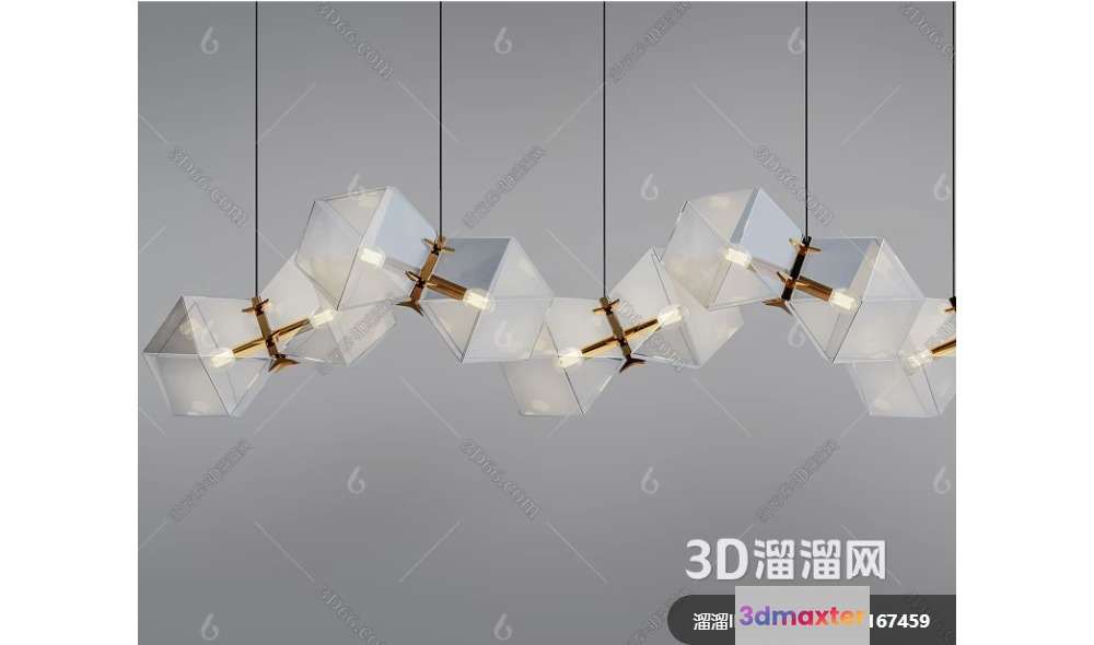 Gold Light Fixture 3D Model - 16549 - VRAY Render