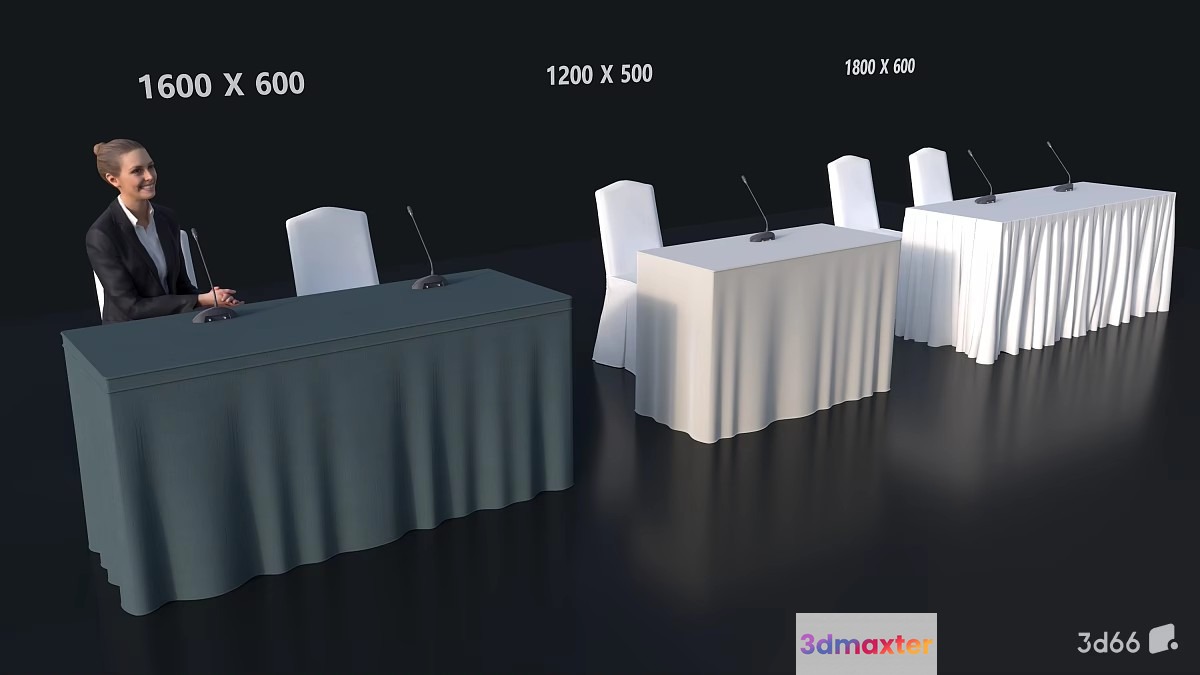 A Woman Sitting At A Table 3D Model - 18605 - VRAY Render