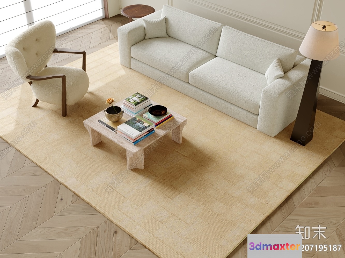 Modern Living Room 3D Model - 21368 - VRAY Render