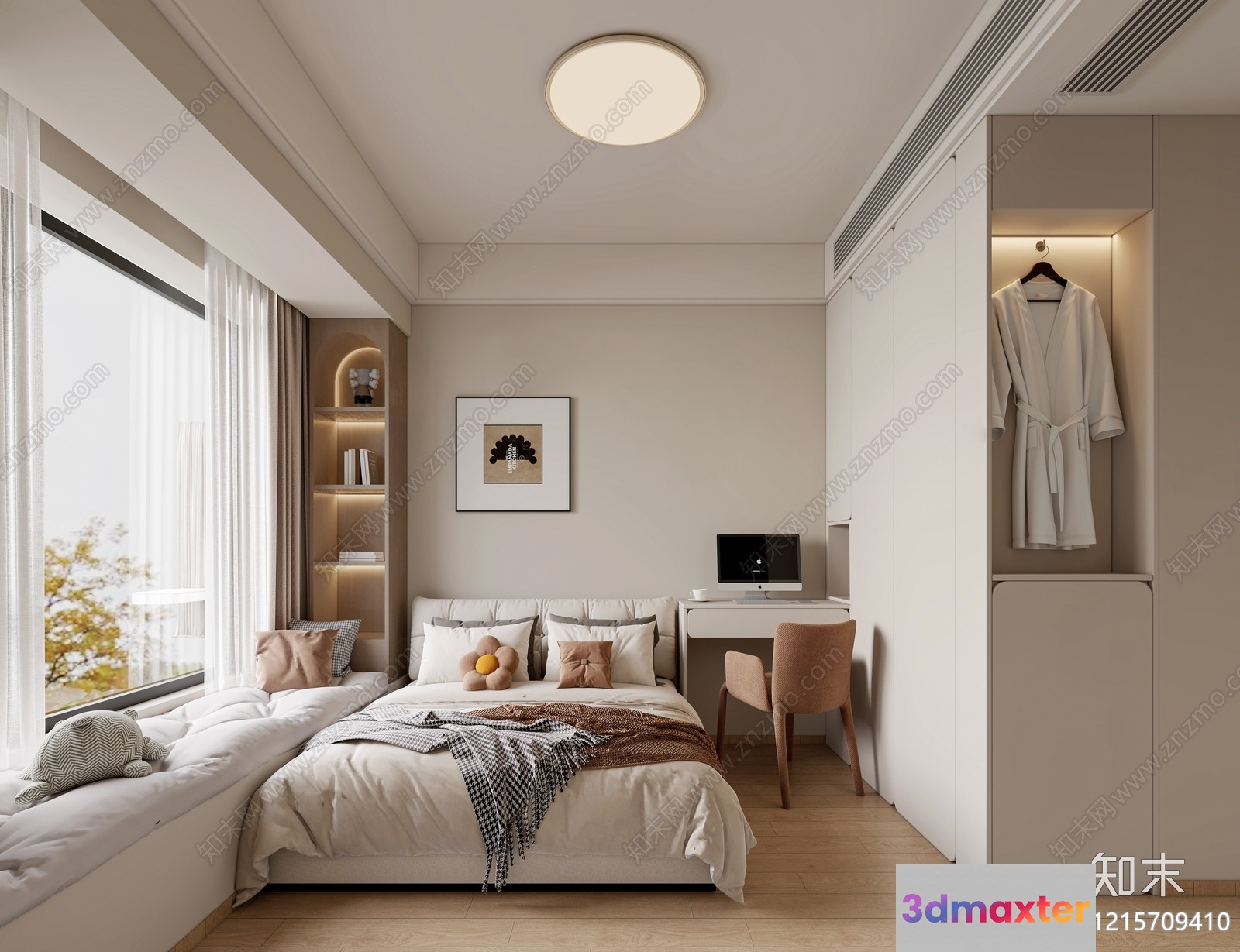 Cozy Bedroom 3D Model - 23473 - VRAY Render