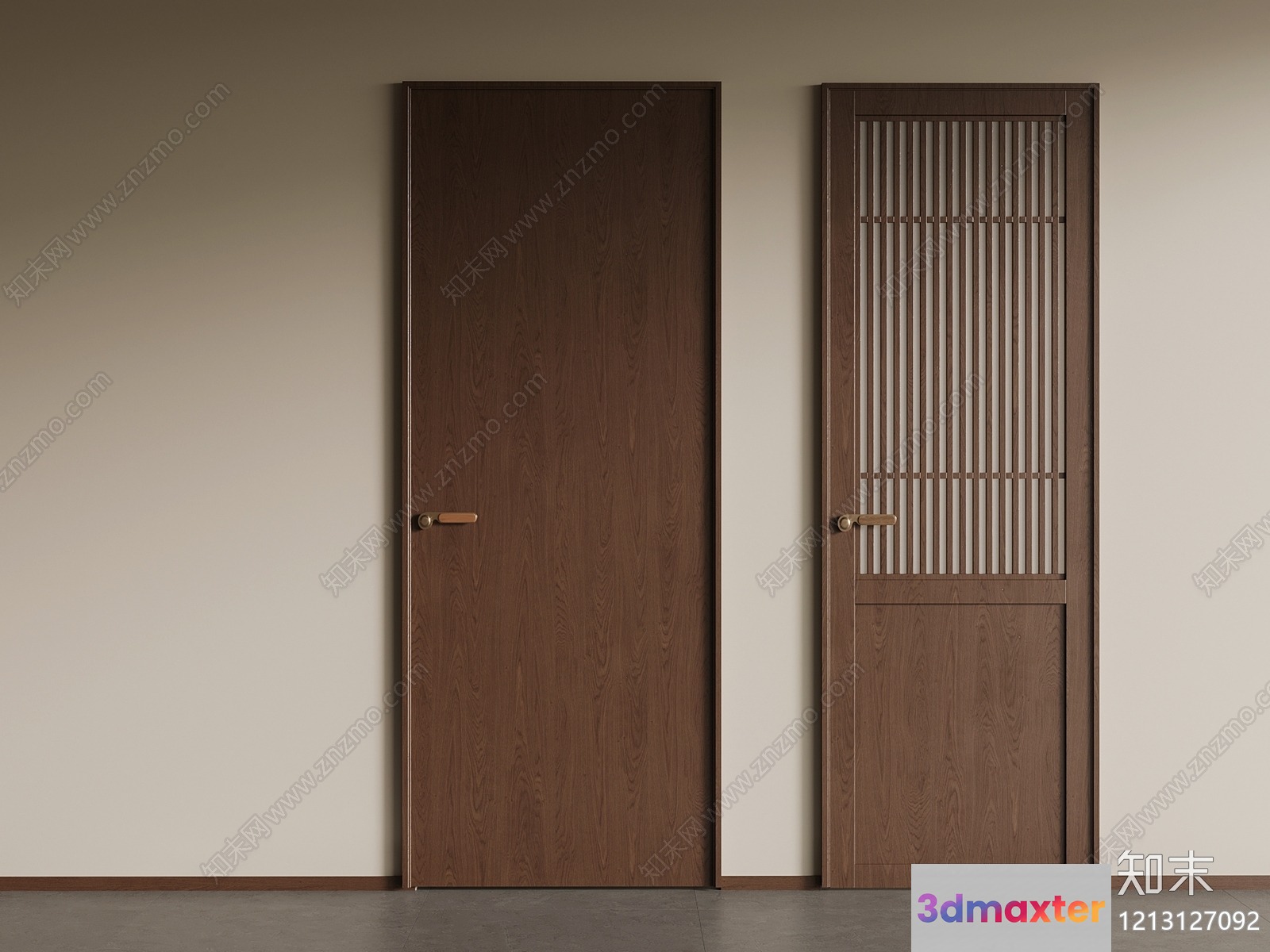 Wooden Doors 3D Model - 12798 - VRAY Render
