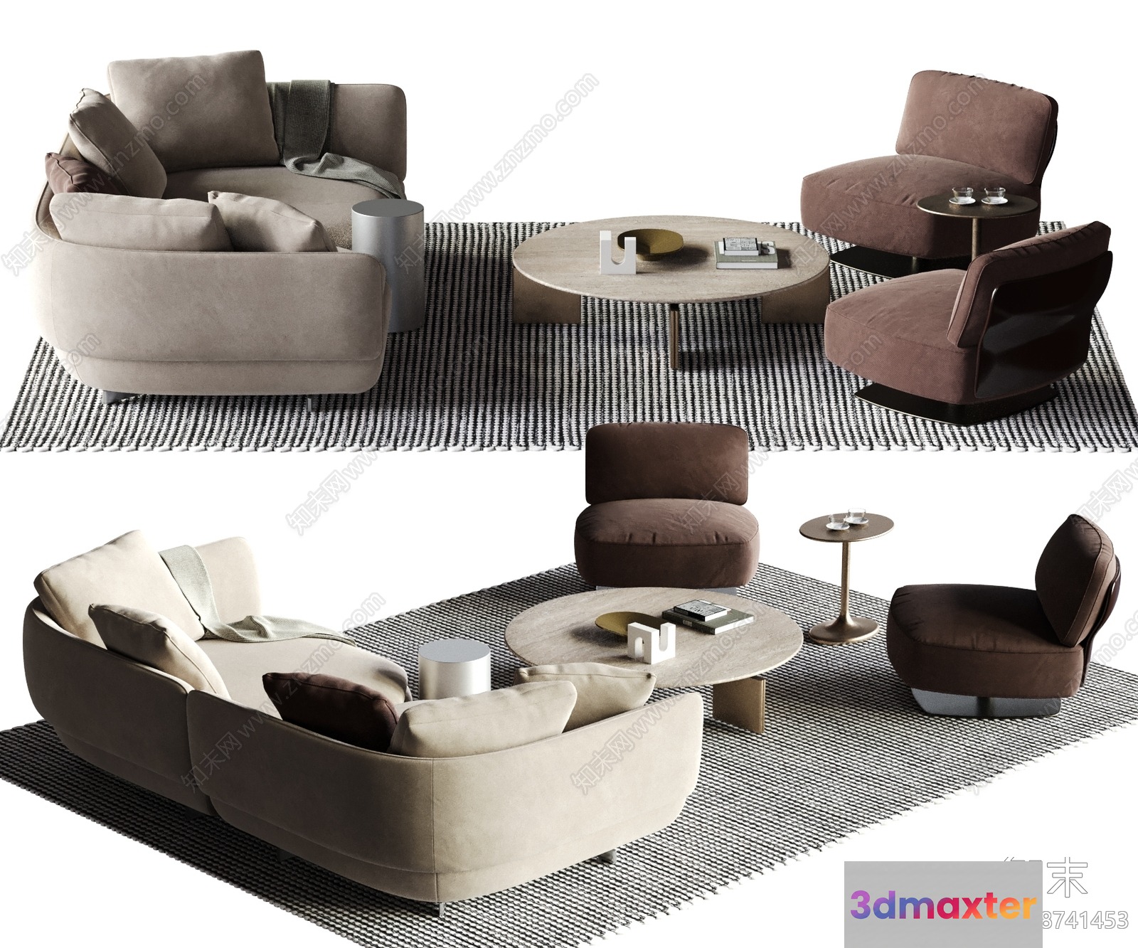 Modern Living Room 3D Model - 23078 - VRAY Render
