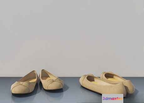 Beige Ballet Flats 3D Model - 16544 - VRAY Render