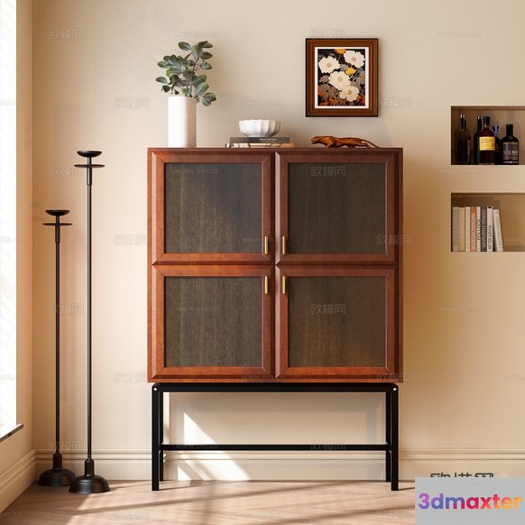 Modern Wooden Cabinet 3D Model - 16908 - VRAY Render