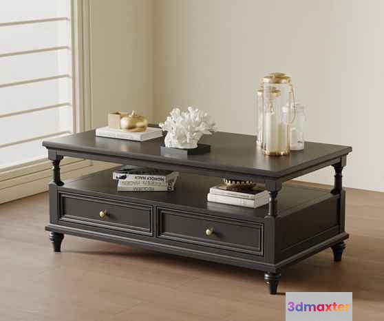 Modern Dark Coffee Table 3D Model - 10022 - VRAY Render