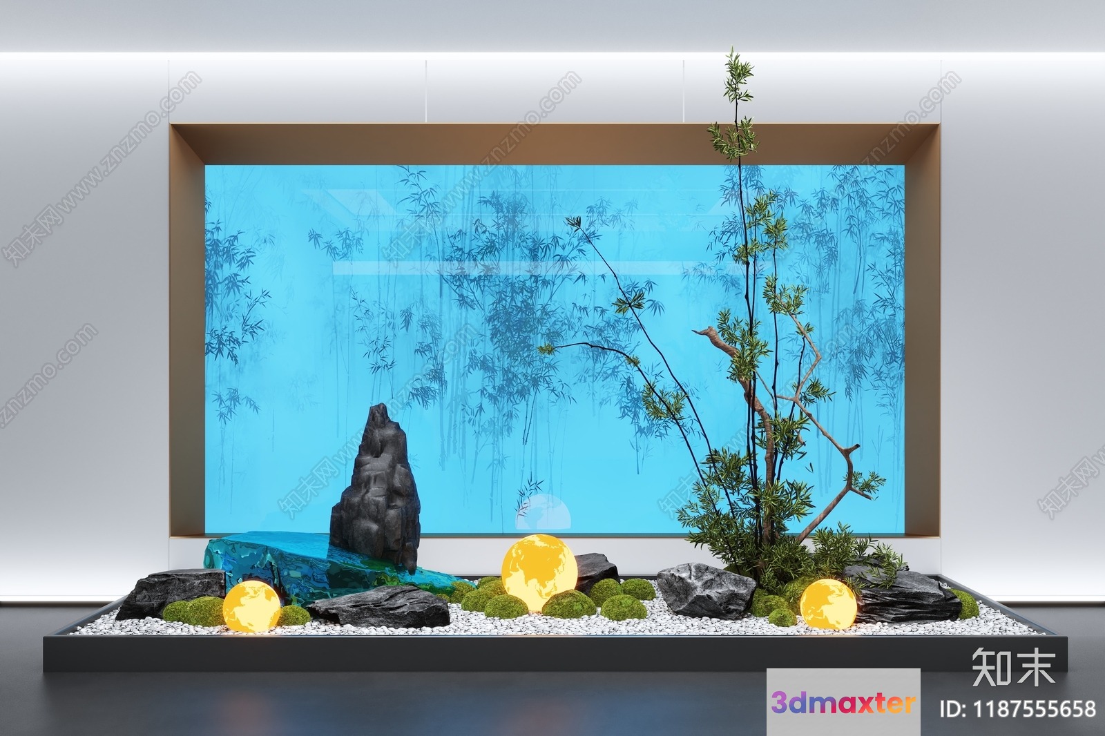 A Serene Indoor Garden 3D Model - 11732 - VRAY Render
