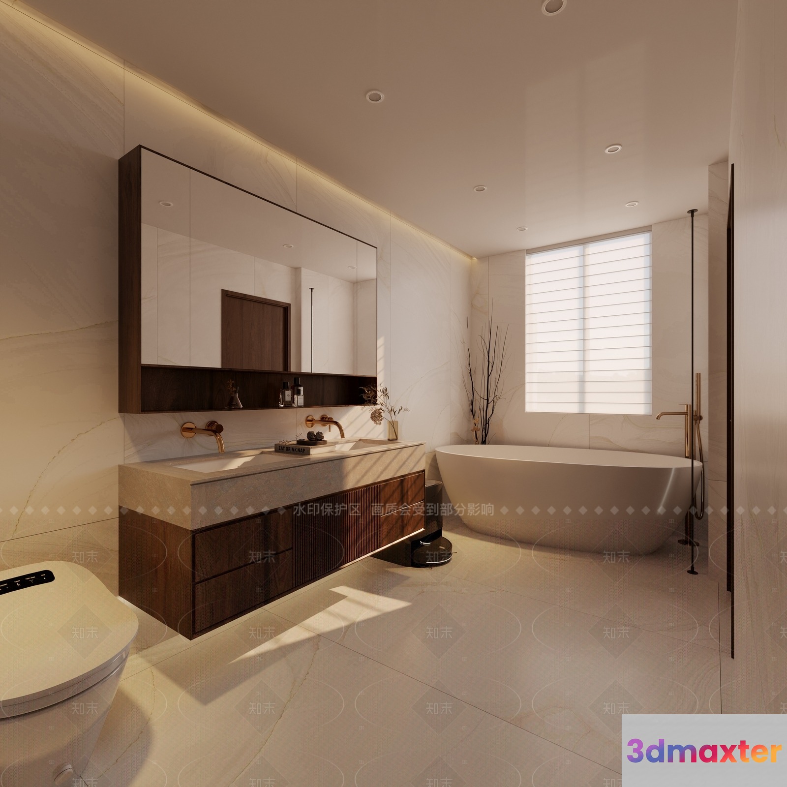 Modern Bathroom Design 3D Model - 3863 - VRAY Render