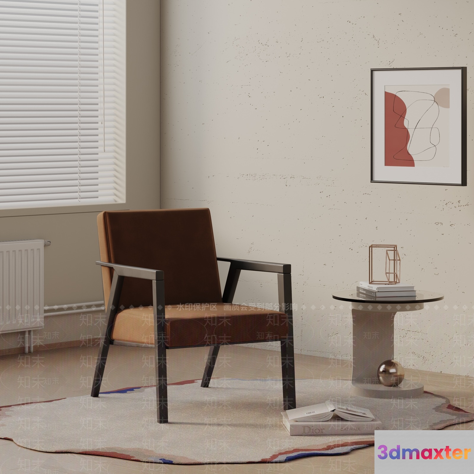 Modern Living Room 3D Model - 19114 - VRAY Render
