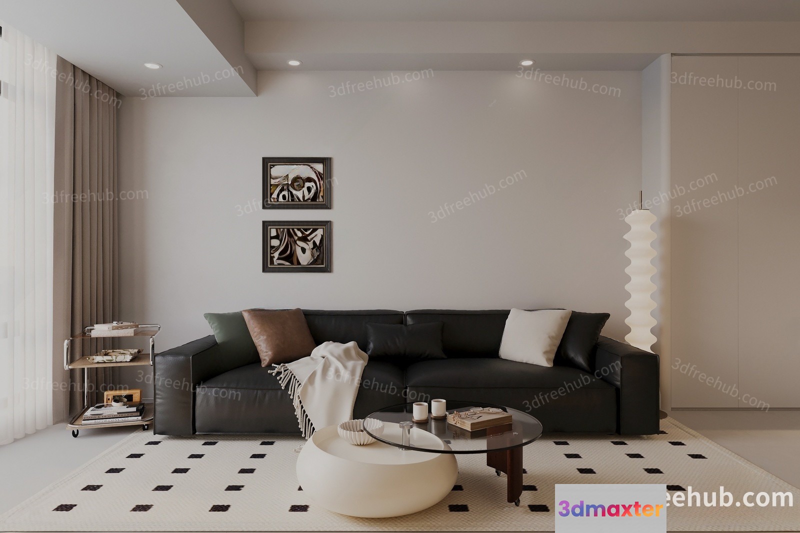Modern Living Room 3D Model - 18910 - VRAY Render