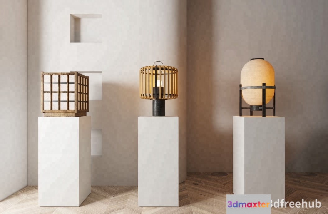 Modern Japanese Lanterns 3D Model - 22888 - VRAY Render