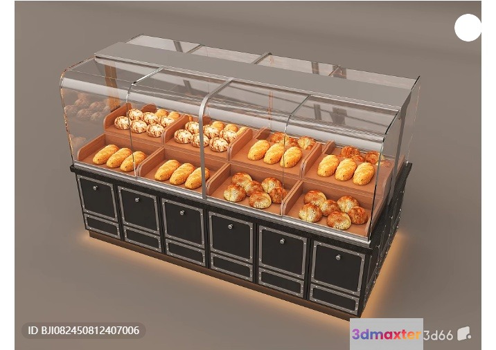 A Bakery Case With Pastries 3D Model - 2454 - VRAY Render
