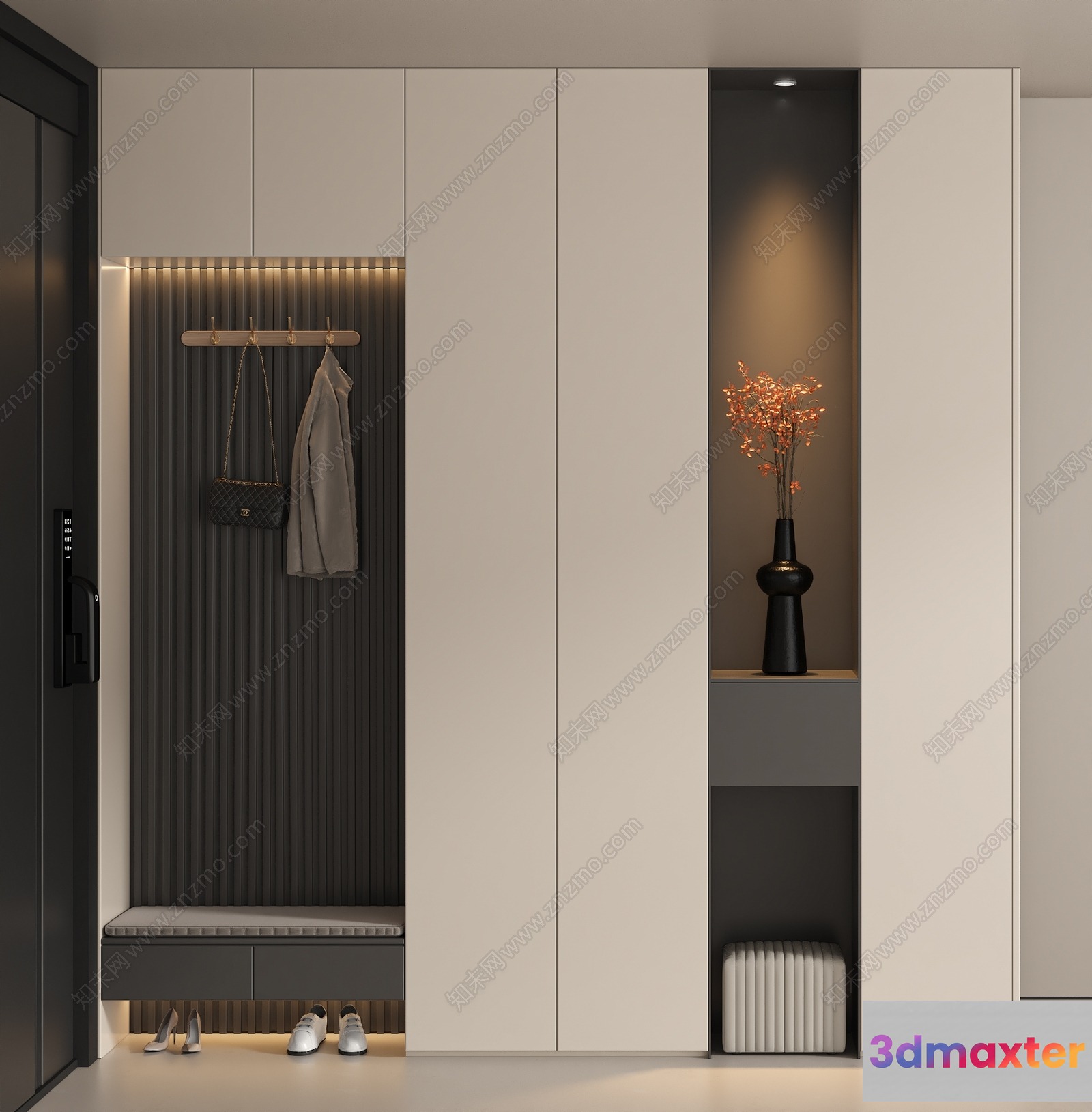 Modern Sleek Closet 3D Model - 8007 - VRAY Render