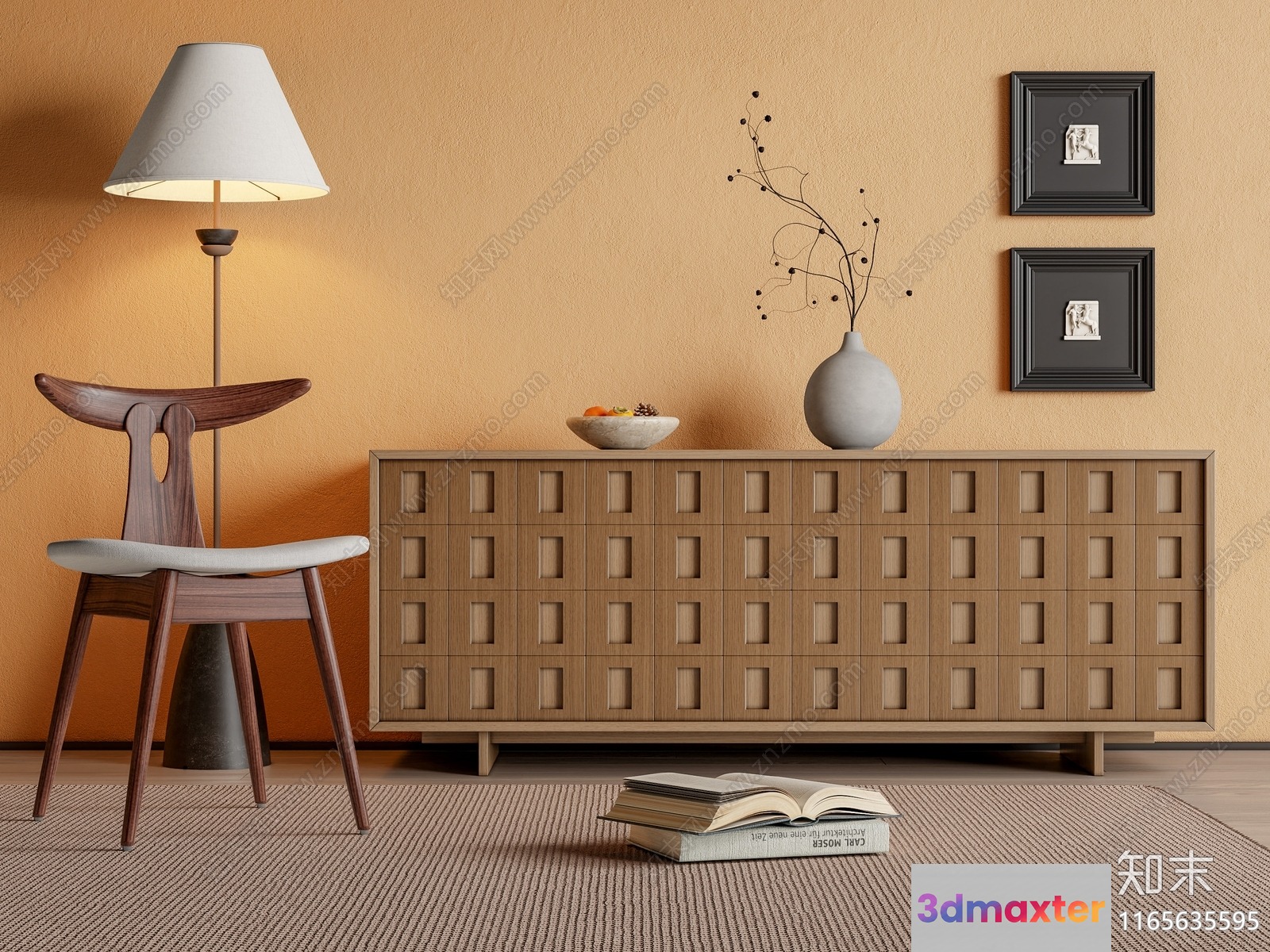 Mid-Century Modern Room 3D Model - 11204 - VRAY Render