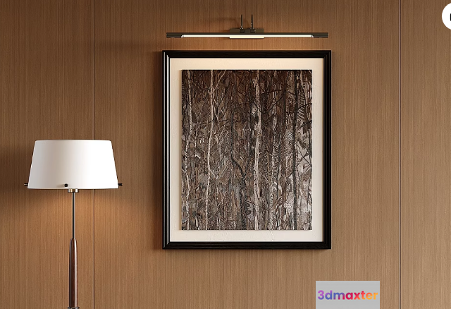 A Framed Picture With A Lamp 3D Model - 17544 - VRAY Render