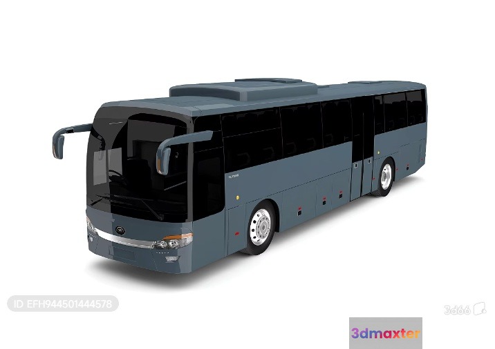 A Large Blue Bus 3D Model - 5040 - VRAY Render