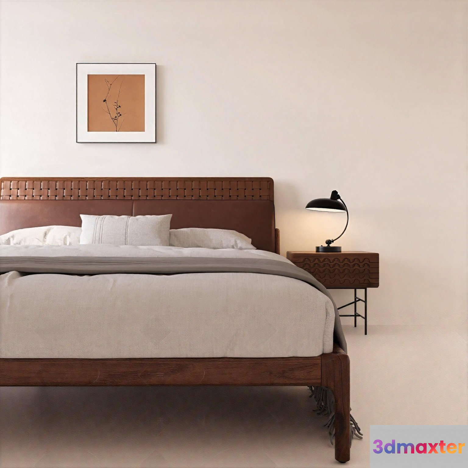 Modern Leather Bed Frame 3D Model - 11986 - CORONA Render