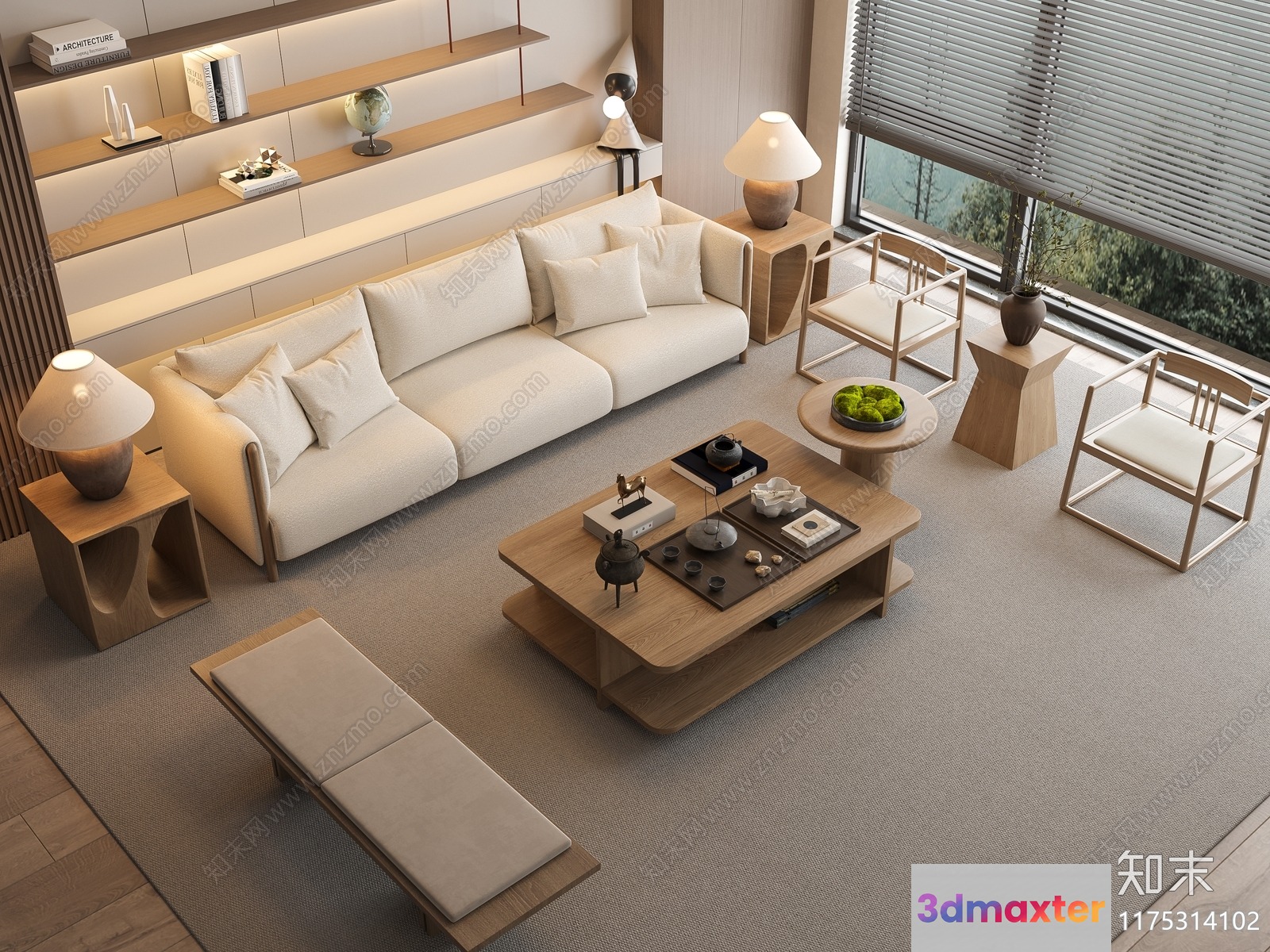 Modern Living Room 3D Model - 11329 - CORONA Render