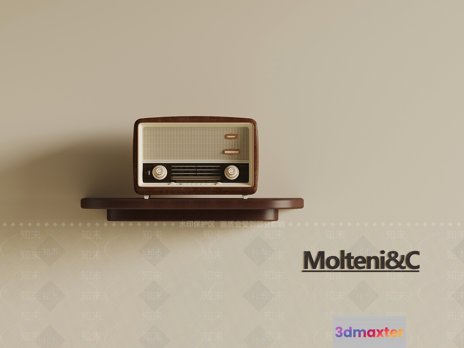 A Vintage Radio 3D Model - 13880 - VRAY Render