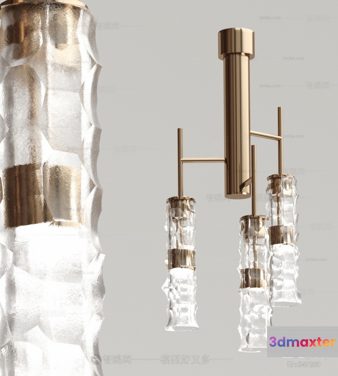 Gold Light Fixture 3D Model - 23148 - VRAY Render