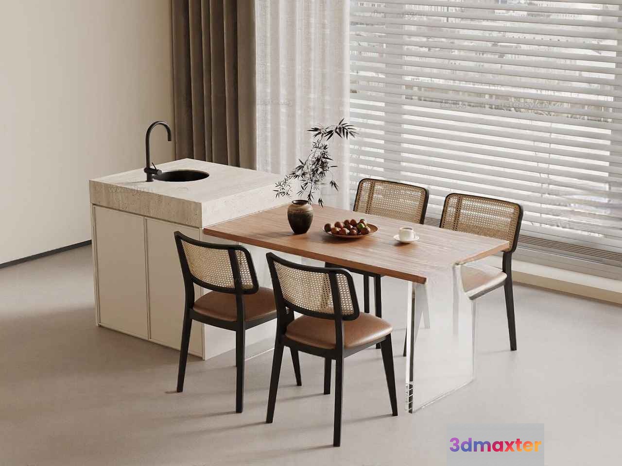 Modern Dining Table 3D Model - 17058 - VRAY Render