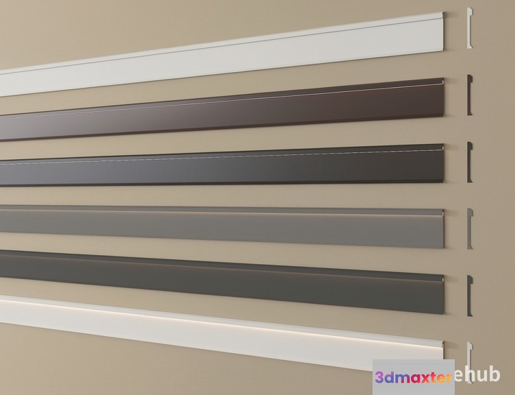 A Wall With Various Colored Bars 3D Model - 22999 - VRAY Render