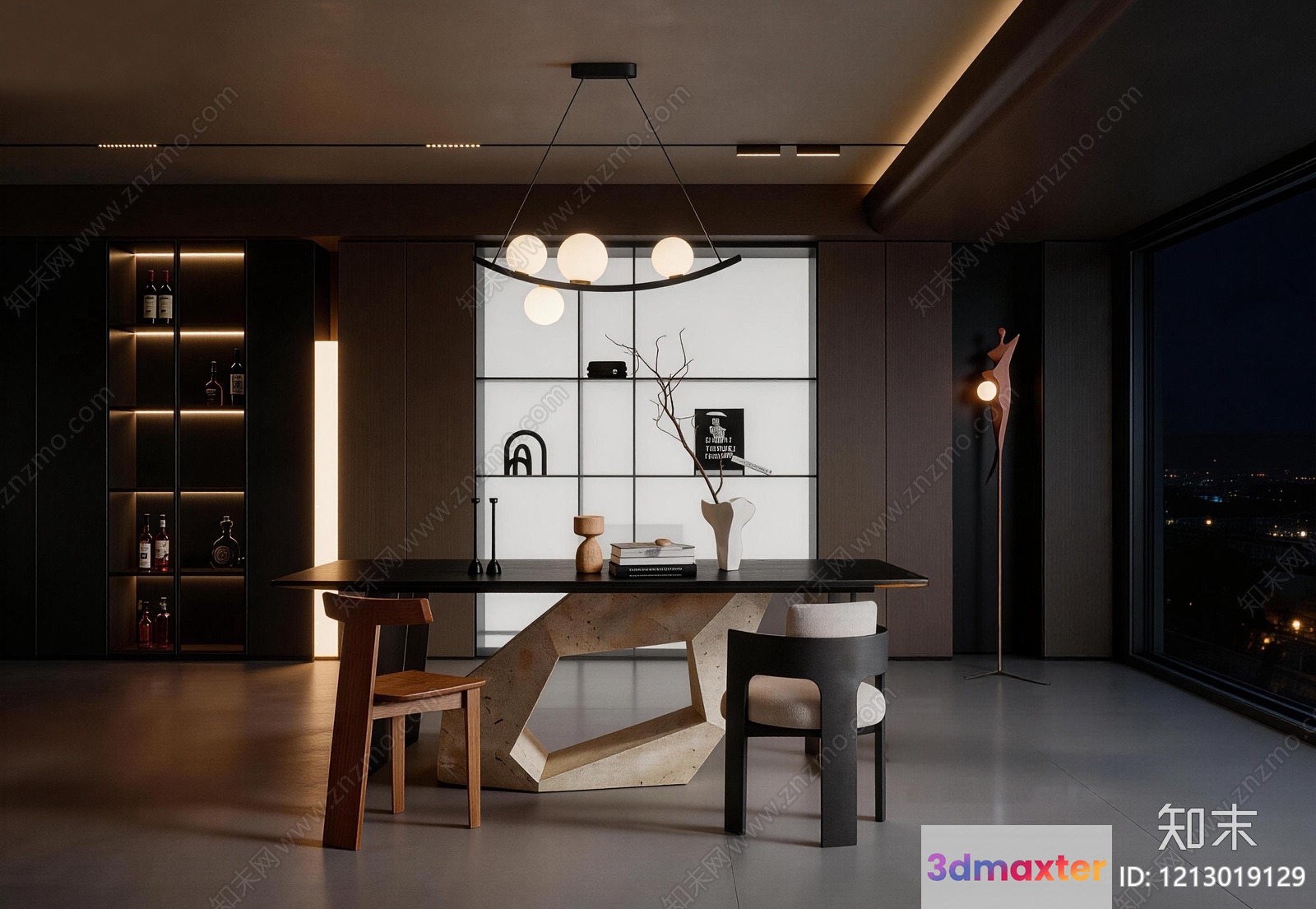 Modern Dining Room 3D Model - 3589 - VRAY Render