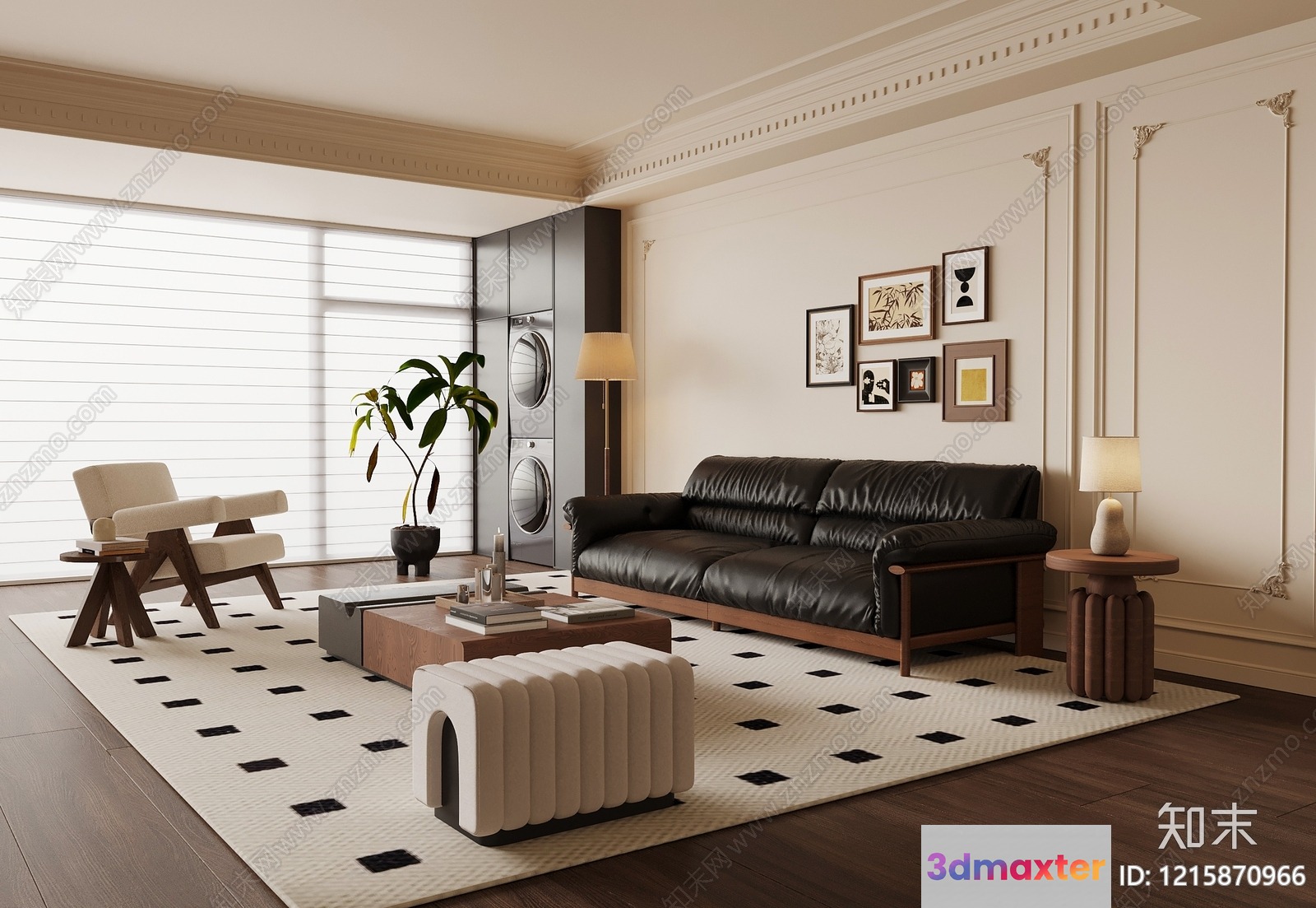 Modern Living Room 3D Model - 15263 - VRAY Render