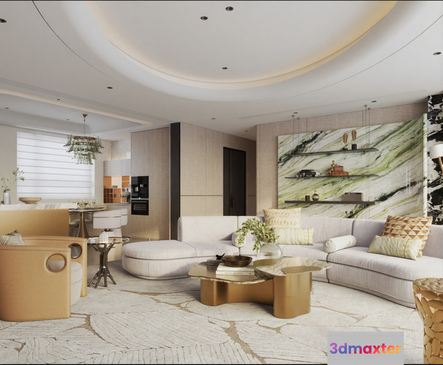 Modern Living Room 3D Model - 11648 - CORONA Render