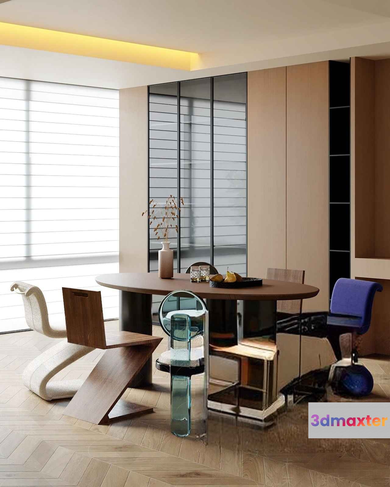 Modern Dining Room 3D Model - 7553 - VRAY Render