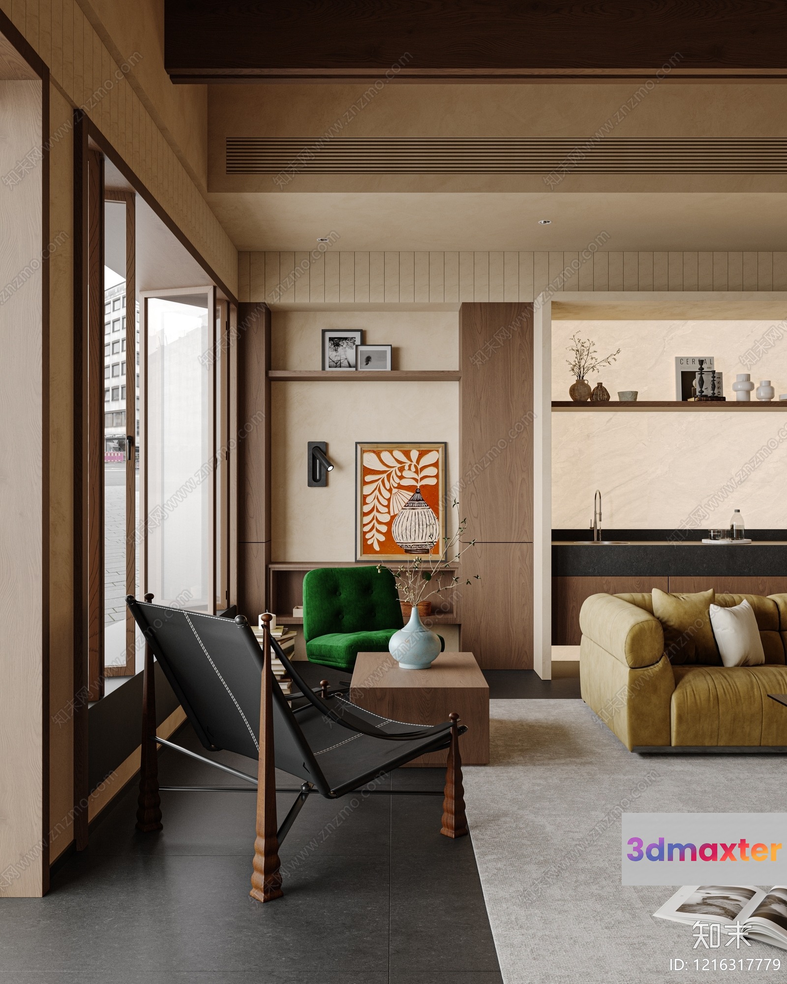 Modern Living Room 3D Model - 12296 - VRAY Render