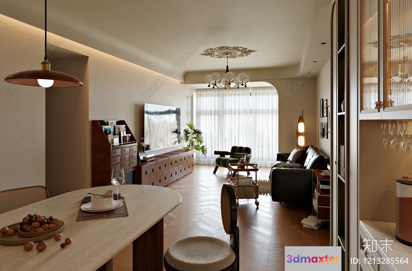 A Modern Living Room 3D Model - 5847 - VRAY Render