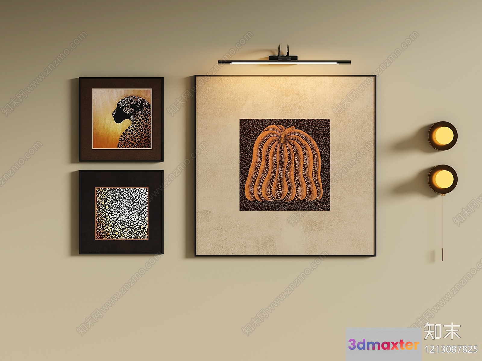 Modern Wall Decor 3D Model - 19136 - VRAY Render