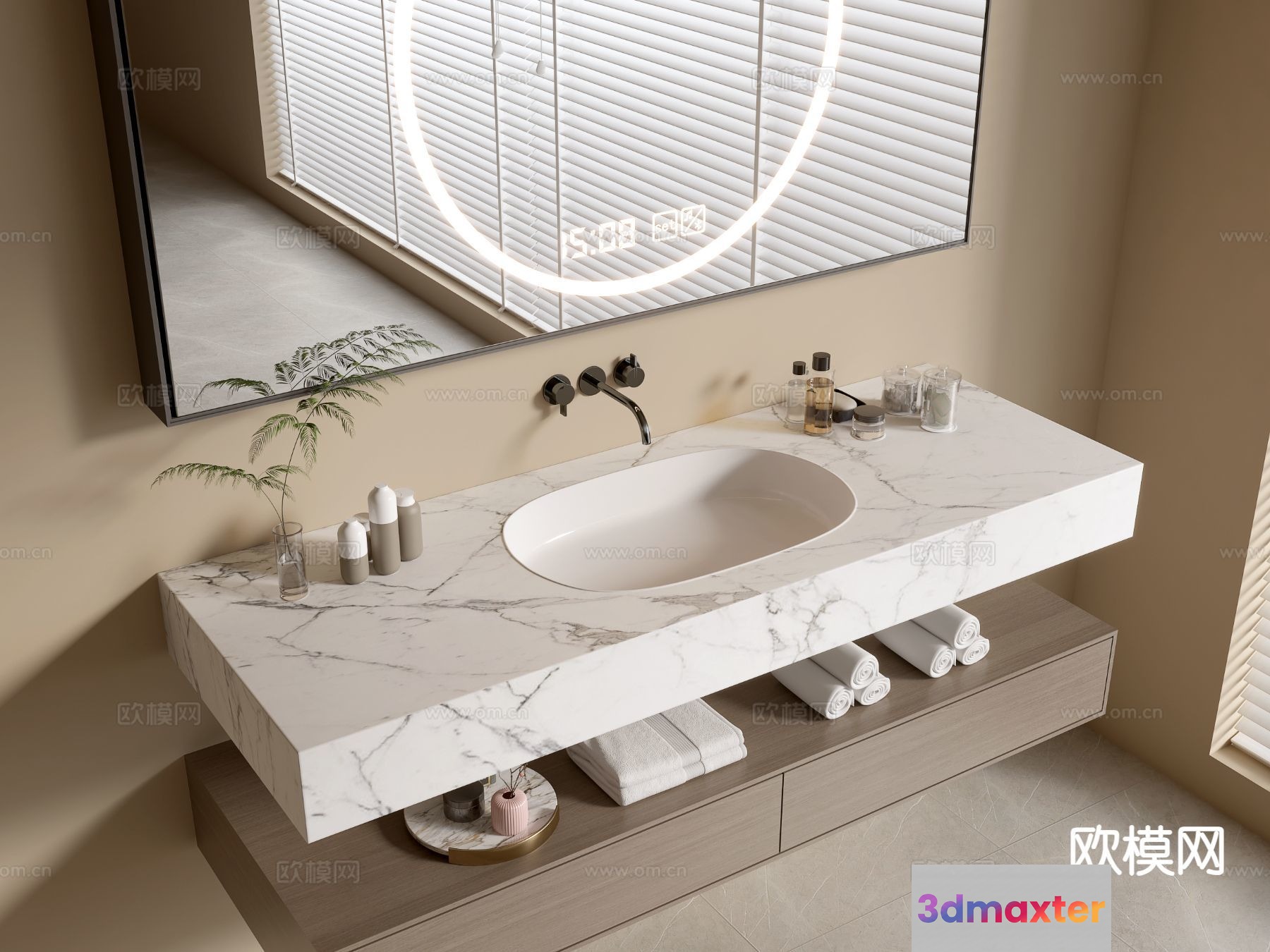 Modern Bathroom Vanity 3D Model - 8083 - VRAY Render