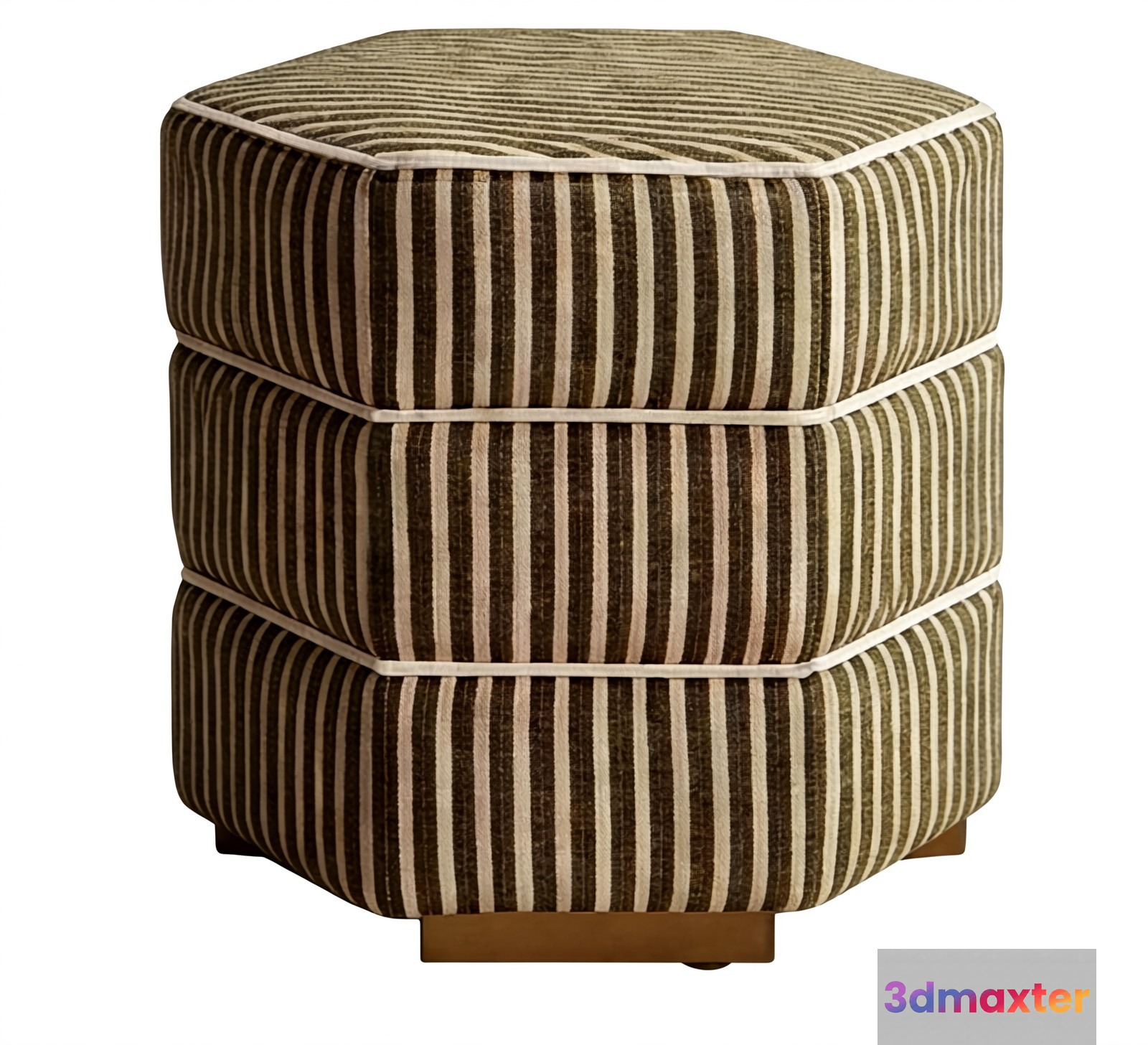 Brown Striped Stool 3D Model - 20187 - VRAY Render