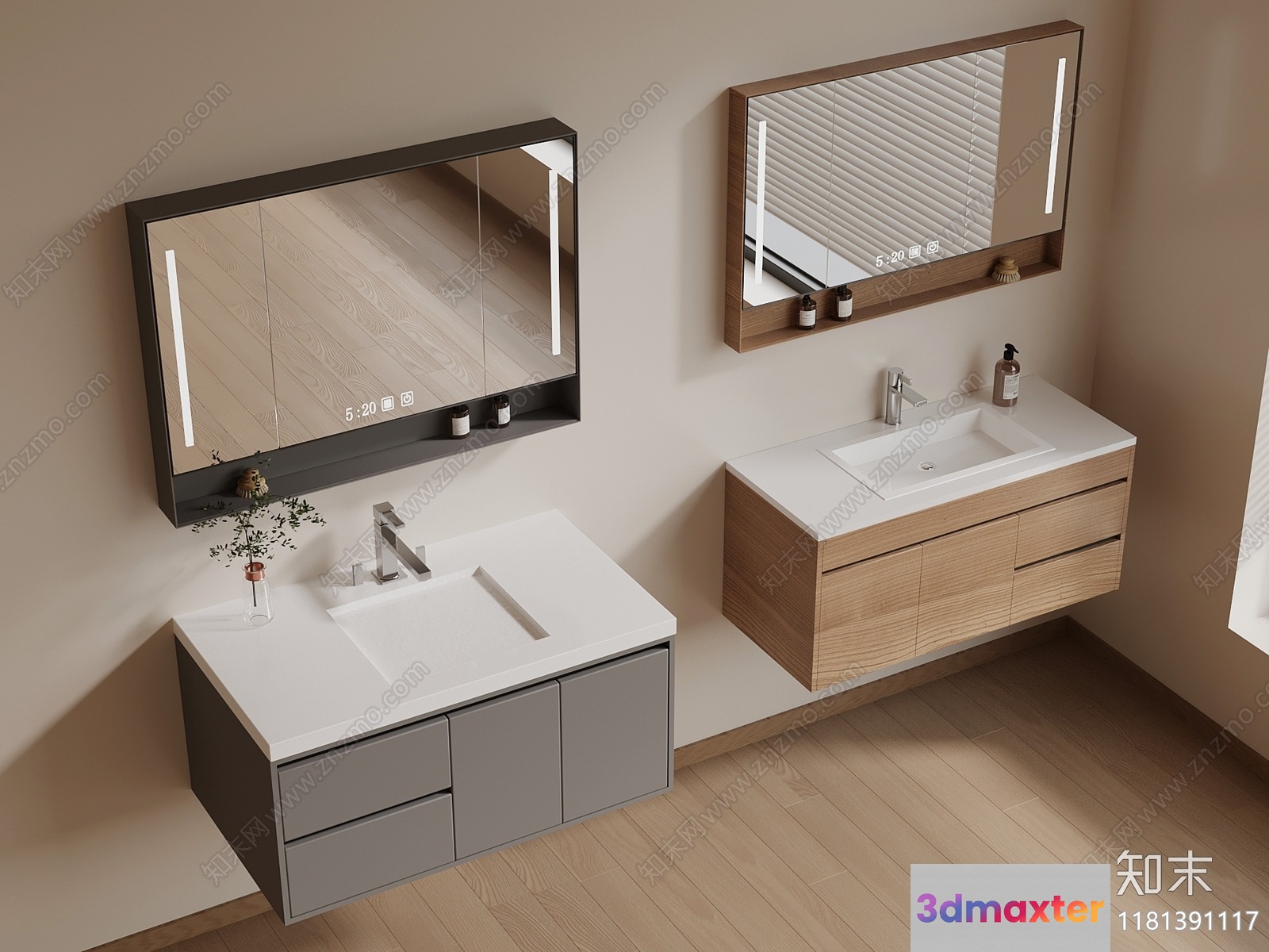 Modern Bathroom Vanity 3D Model - 8626 - VRAY Render
