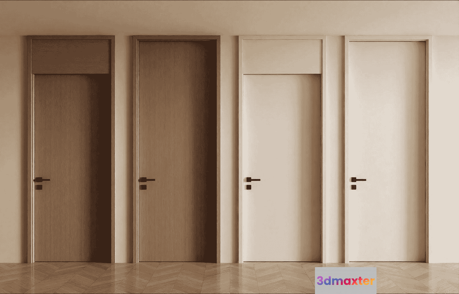 Modern Interior Doors 3D Model - 15620 - VRAY Render