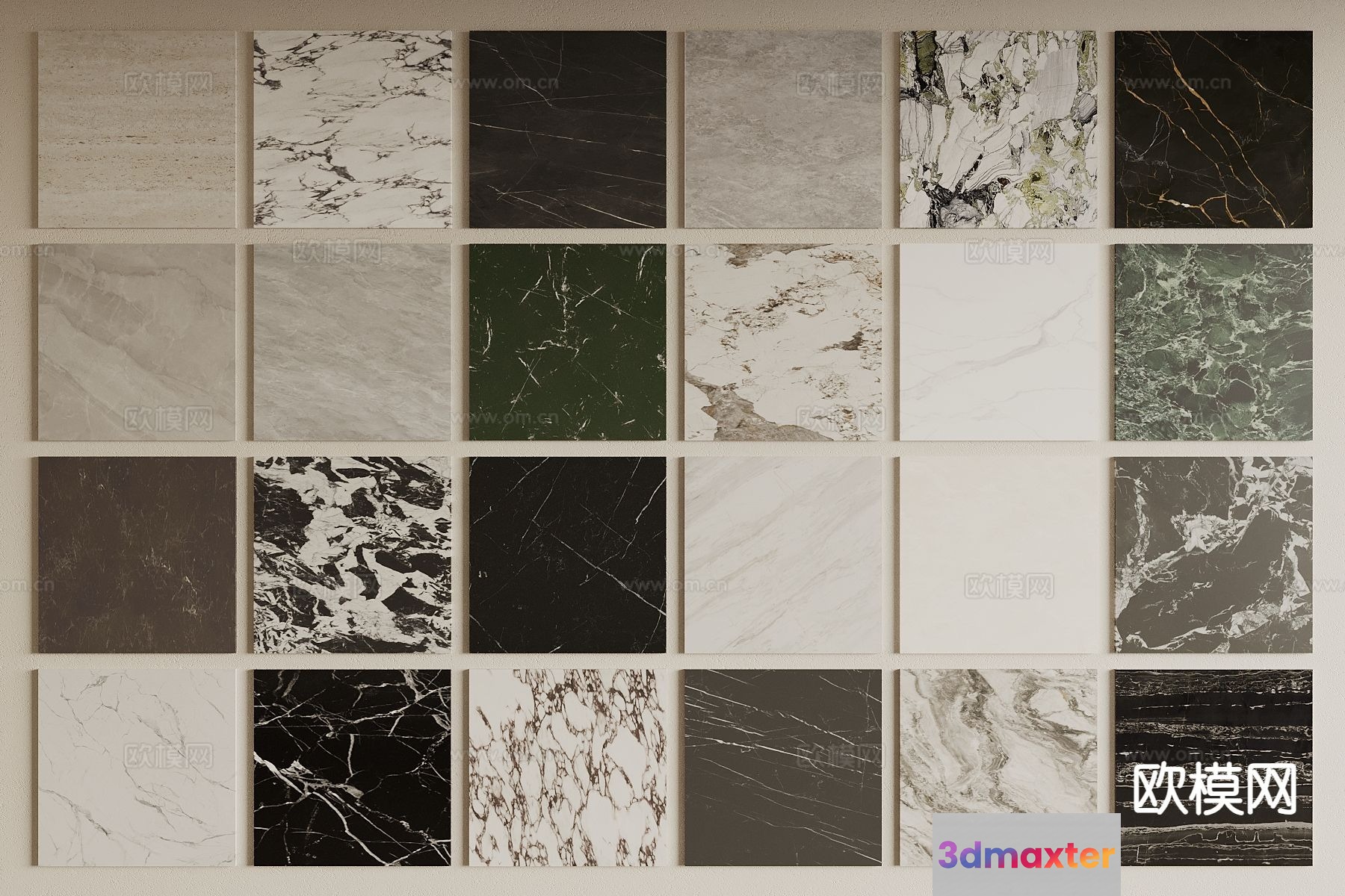 Marble Wall Tiles 3D Model - 859 - VRAY Render