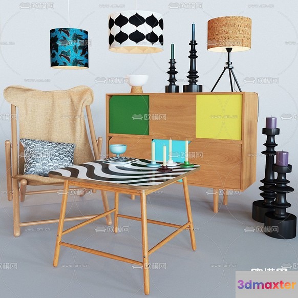 Modern Living Room 3D Model - 20398 - VRAY Render